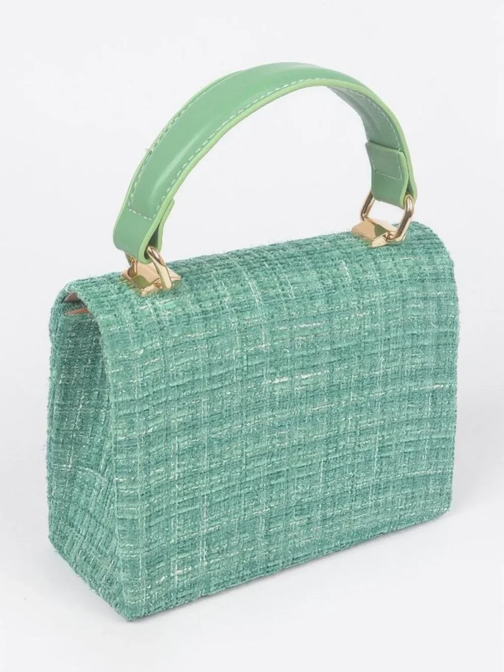 Tweed Top Handle Bag